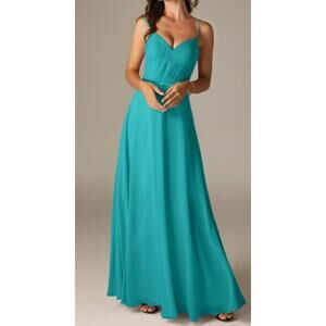 AW BRIDAL 8 M turquoise green Georgia formal bridesmaid maxi dress NEW B66